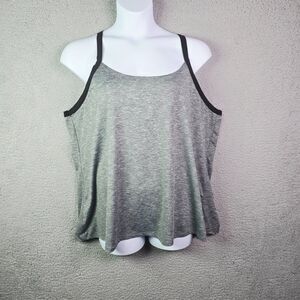 LIVI Active Tank Gray Black 26 28 Space Dye Stretch Athleisure Plus Workout Top